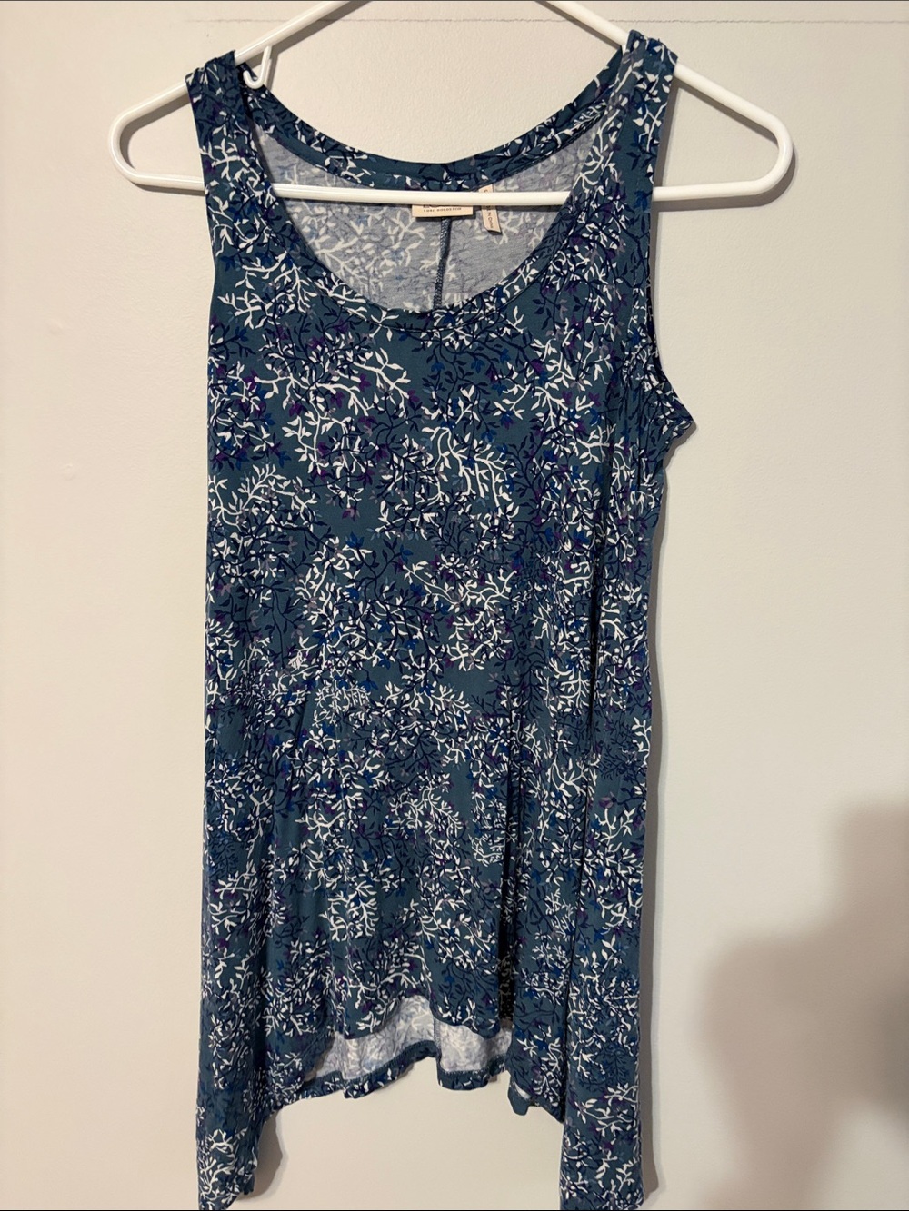 LOGO by Lori Goldstein multi color Floral Tank Top. Rayon/spandex. Small.